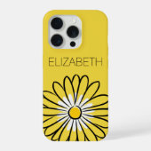 Minimalist Modern Elegant Daisy flower and text iPhone Hülle (Rückseite)