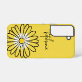Minimalist Modern Elegant Daisy flower and text Samsung Galaxy Hülle (Rückseite (Horizontal))