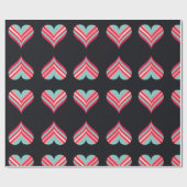 Minimalist Modern Elegant Hearts Romantic Stripes  Geschenkpapier (Flach)