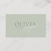 Minimalist Modern Elegant Pastel Green Visitenkarte (Vorderseite)
