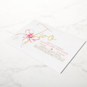 Minimalist Modern Elegant Pink Bow 2nd Birthday Folieneinladung (Gedreht)