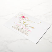 Minimalist Modern Elegant Pink Bow 3rd Birthday Folieneinladung (Gedreht)