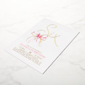 Minimalist Modern Elegant Pink Bow 6th Birthday Folieneinladung (Gedreht)