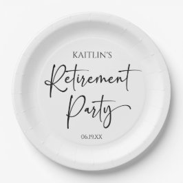 Minimalist Modern Elegant Retirement Party Pappteller