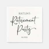 Minimalist Modern Elegant Retirement Party Serviette (Vorderseite)