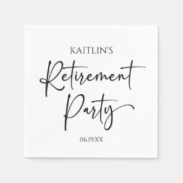 Minimalist Modern Elegant Retirement Party Serviette