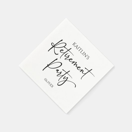 Minimalist Modern Elegant Retirement Party Serviette (Ecke)
