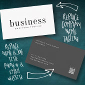 Minimalist Modern Elegant Simple Scan QR Code Visitenkarte