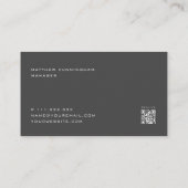 Minimalist Modern Elegant Simple Scan QR Code Visitenkarte (Rückseite)