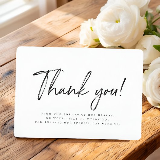 Minimalist Modern Elegant Simple Wedding Dankeskarte