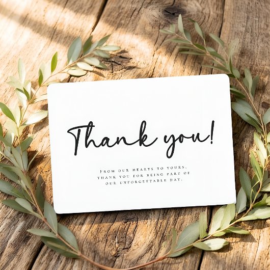 Minimalist Modern Elegant Simple Wedding Dankeskarte