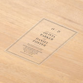 Minimalist Modern Elegant Wedding Acryleinladungen (Ablage )