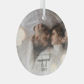 Minimalist modern engaged Photo Ornament (Vorderseite Rechts)