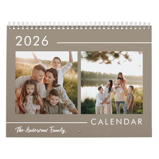 Minimalist Modern Family Photo 2026  Kalender (Titelbild)