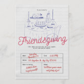 Minimalist Modern Friendsgiving Dinner Party Einladung (Vorderseite)