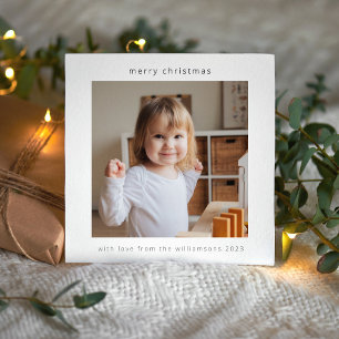 Minimalist Modern Frohe Weihnachten Zwei Foto Quad