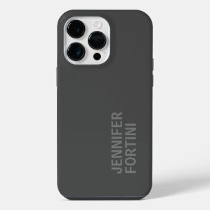 Minimalist Modern Fügen Sie Ihren Namen Grau hinzu iPhone 14 Pro Max Hülle