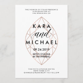 Minimalist Modern Geometric Diamond Wedding Einladung