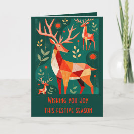 Minimalist Modern Geometric Kitschy Woodland Deer  Karte