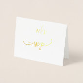 Minimalist Modern Golden Leaf RSVP Foil Card Folienkarte (Vorderseite)