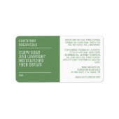 minimalist modern green dropper bottle label adressaufkleber (Vorne)
