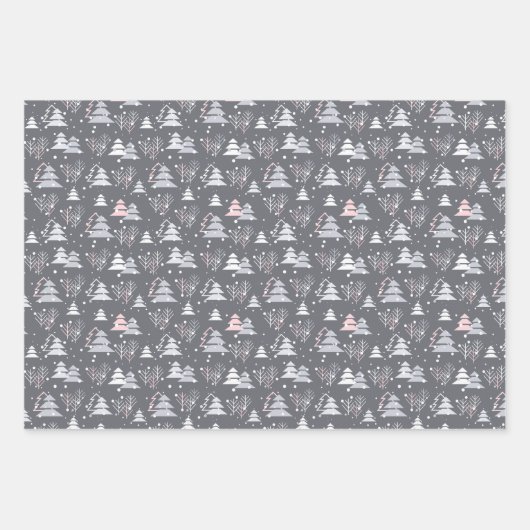 Minimalist Modern Grey Festive Cute Geschenkpapier Set (Vorderseite 3)