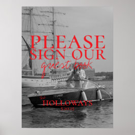Minimalist Modern Handwritten Guest Book Sign Poster