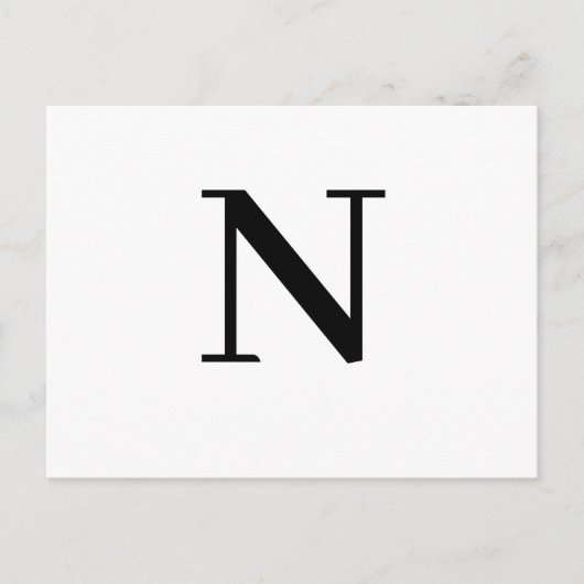 Minimalist Modern Initial Letter Design Postkarte (Vorderseite)