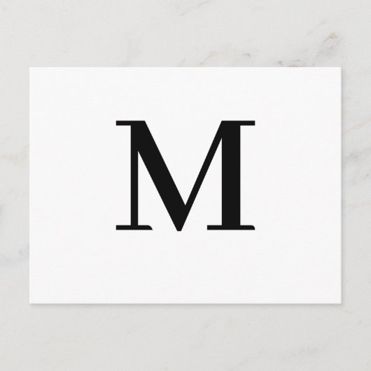 Minimalist Modern Initial Letter Design Postkarte (Vorderseite)