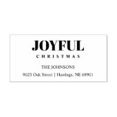 Minimalist Modern Joyful Christmas Family Address Gummistempel (Prägung)