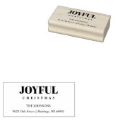 Minimalist Modern Joyful Christmas Family Address Gummistempel (Stempel)