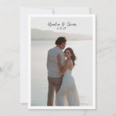 Minimalist Modern Large Photo Stylish Script Save The Date (Vorderseite)