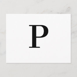 Minimalist Modern Letter Initial Design Postkarte