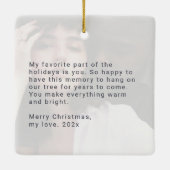 Minimalist Modern | Merry and Married Snow Photo Keramikornament (Rückseite)