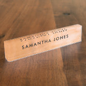 Minimalist Modern Metallic Copper Desk Nameplate Namensplakette (Seite)