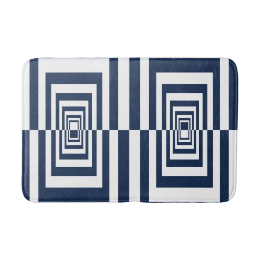 Minimalist Modern Navy Blue Geometric Badematte (Vorderseite)