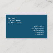 Minimalist Modern Ocean Blue Business Card Visitenkarte (Rückseite)