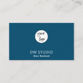 Minimalist Modern Ocean Blue Business Card Visitenkarte (Vorderseite)