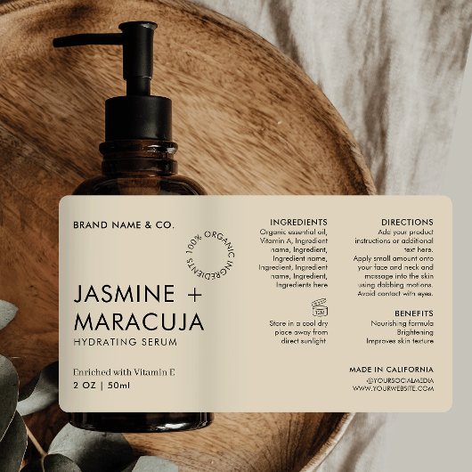 Minimalist Modern Organic Cosmetic Dropper Bottle