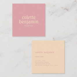 Minimalist Modern Pastel Pink & Pale Peach Quadratische Visitenkarte