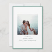 Minimalist Modern Photo Stylish Sage Green Blue Save The Date (Vorderseite)