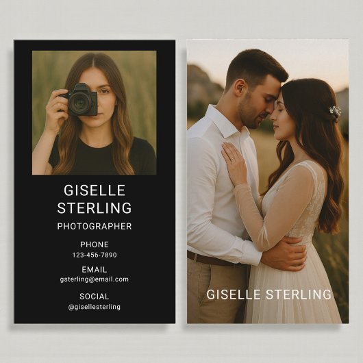 Minimalist Modern Photographer Photo Visitenkarte