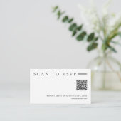 Minimalist Modern QR Code Wedding Website RSVP Begleitkarte (Stehend Vorderseite)
