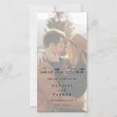 Minimalist Modern Script Bookmark Photo Save The Date (Vorderseite)
