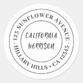 Minimalist Modern Script Border Design Runder Aufkleber (Vorderseite)