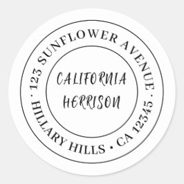 Minimalist Modern Script Border Design Runder Aufkleber