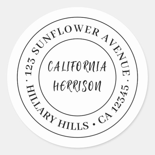 Minimalist Modern Script Border Design Runder Aufkleber (Vorderseite)