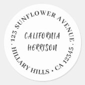 Minimalist Modern Script Border Design Runder Aufkleber (Vorderseite)