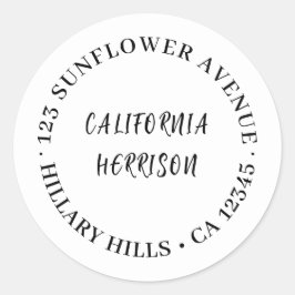 Minimalist Modern Script Border Design Runder Aufkleber