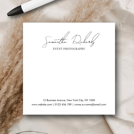 Minimalist Modern Script Business Name or Logo Post-it Klebezettel